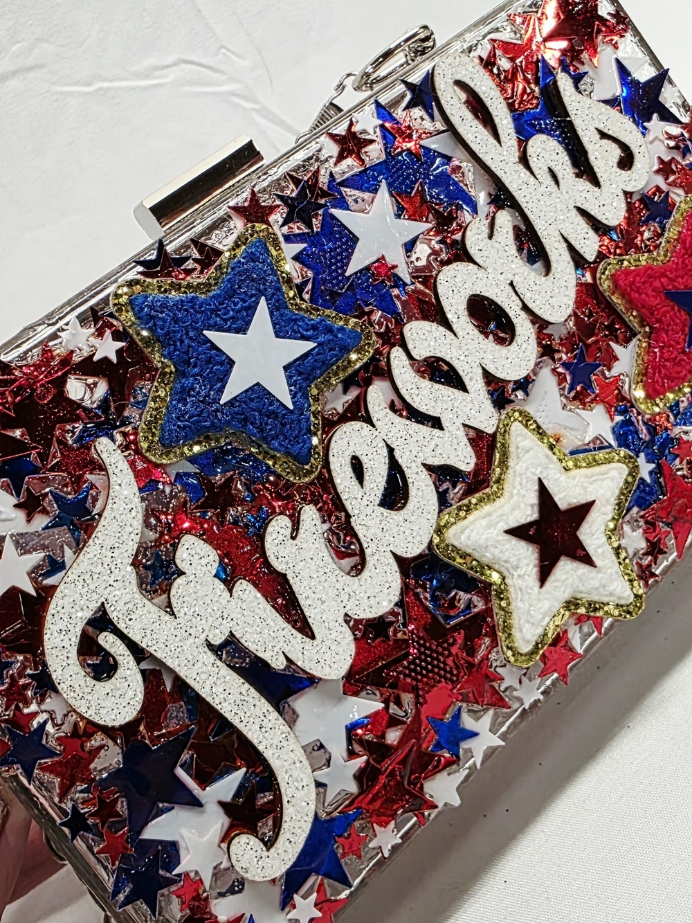 Handmade Pearl Chaos Clear Acrylic Clutch - Shoot Across The Sky - Picture 3 of 7